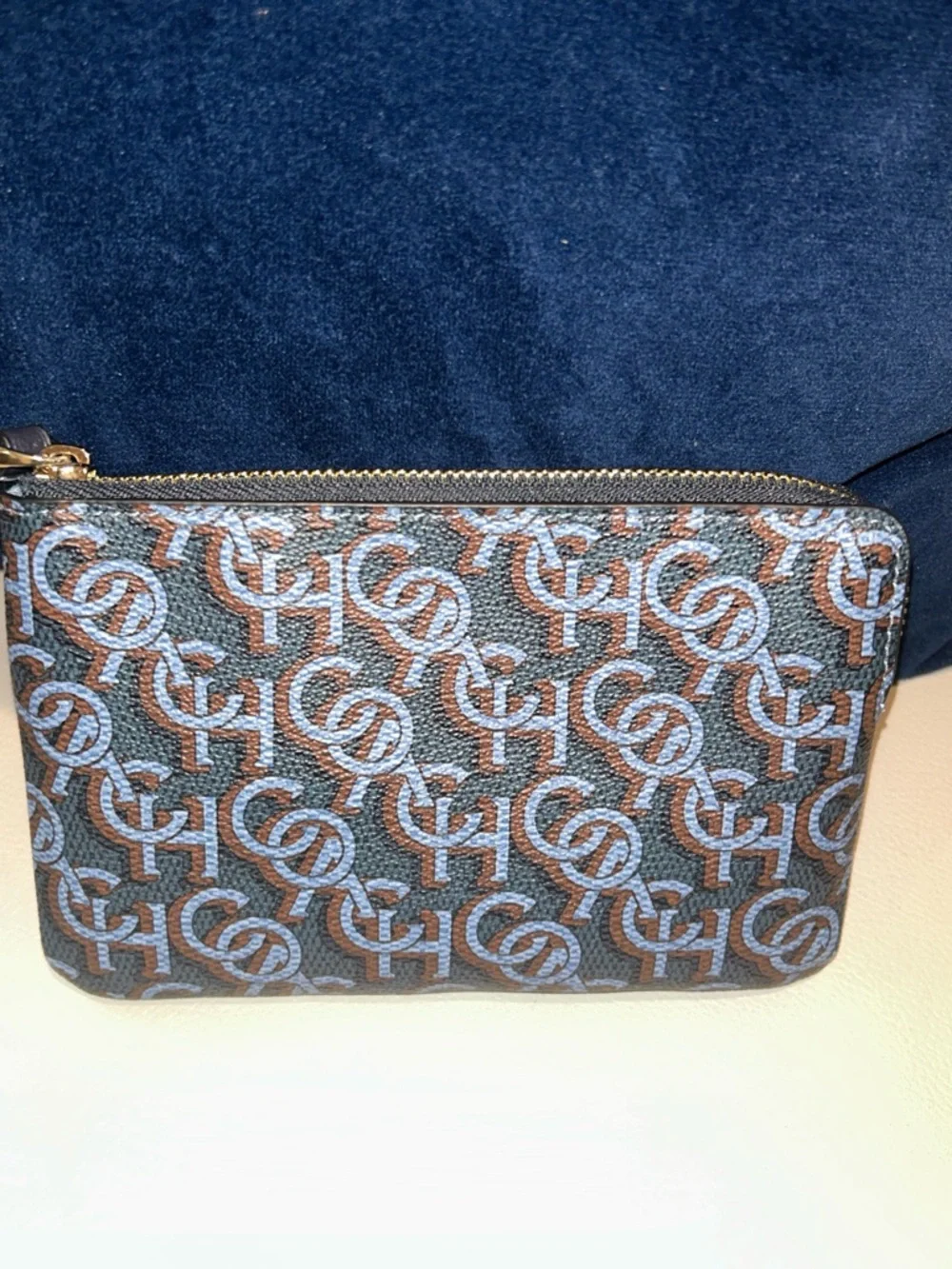 Coach Monogram Wristlet - Blue & Brown - Picture 7 of 10